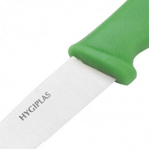 Nož za zelenjavo z zelenim nazobčanim rezilom 10 cm - Hygiplas - Fourniresto