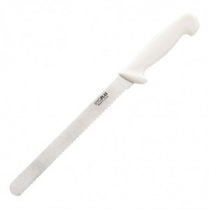 Nož za rezanje z nazobčano belo rezilo 25,5 cm - Hygiplas - Fourniresto