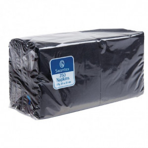 Prtički za koktajle črne barve 2-slojni 250 x 250 mm - paket 2000 kosov - FourniResto - Fourniresto