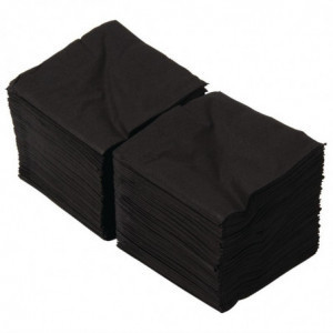 Prtički za koktajle črne barve 2-slojni 250 x 250 mm - paket 2000 kosov - FourniResto - Fourniresto
