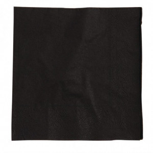 Prtički za koktajle črne barve 2-slojni 250 x 250 mm - paket 2000 kosov - FourniResto - Fourniresto