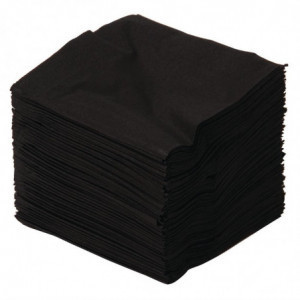 Prtički za koktajle črne barve 2-slojni 250 x 250 mm - paket 2000 kosov - FourniResto - Fourniresto