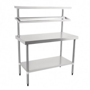 Miza za pripravo iz nerjavečega jekla z nosilcem za posode GN 1200 x 600 mm - Vogue - Fourniresto