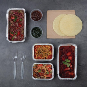 Velika pravokotna aluminijasta posoda - paket 500 kosov - Fiesta - Fourniresto