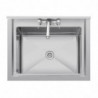 Pomivalno korito s visokim hrbtnim delom 100 L 770 x 600 mm - Vogue - Fourniresto