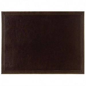 Prt za mizo iz umetnega usnja, rjave barve, 300 x 400 mm - Olympia - Fourniresto