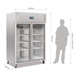 Hladilna vitrina za pozitivno hlajenje GN 2/1 enostavna - 600 L - Polar - Fourniresto