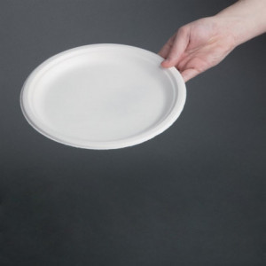Krožniki iz kompostabilne bagase 26 cm - paket 50 kosov - Fiesta Green - Fourniresto