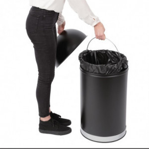 Koš za smeti Dôme Odprto iz črnega jekla 40L - Bolero - Fourniresto