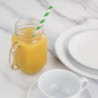 Slamice iz kompostabilnega papirja, črtaste zelene in bele barve 210mm - paket 250 kosov - Fiesta Green - Fourniresto