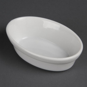 Ovalne bele posode za gratin 145 x 104 mm - komplet 6 - Olympia - Fourniresto