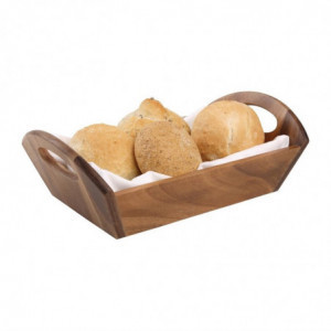 Košara za mizo iz akacije z ročaji - T&G Woodware - Fourniresto