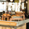 Košara za mizo iz akacije z ročaji - T&G Woodware - Fourniresto