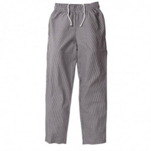 Hlače za kuharje Vegas črne in bele barve, unisex, velikost S - Whites Chefs Clothing - Fourniresto