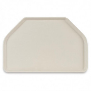 Pladenj za strežbo iz poliestra trapezoidne oblike 500x325mm bež - Roltex - Fourniresto