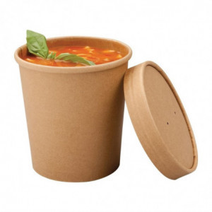Posode za juho Kraft, primerne za mikrovalovno pečico, ki jih je mogoče reciklirati - 450 ml - paket 500 - Colpac