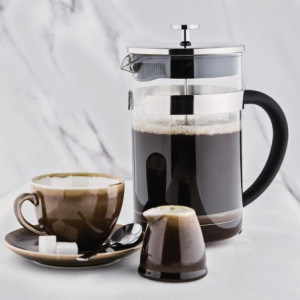 Cafetiera s stiskalnico iz nerjavečega jekla, 12 skodelic - 1500 ml - Olympia