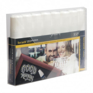 Brisalni beli flomastri - komplet 8 - Securit