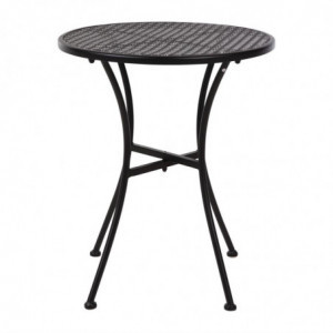 Okrogla bistro miza iz jekla s perforacijami - črna - 600 mm - Bolero - Fourniresto