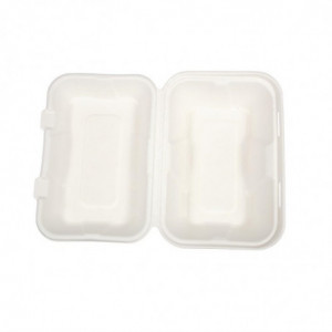 Škatle za kosilo iz bagase s pokrovom na tečaj - Š 228mm - Paket 200 - Vegware