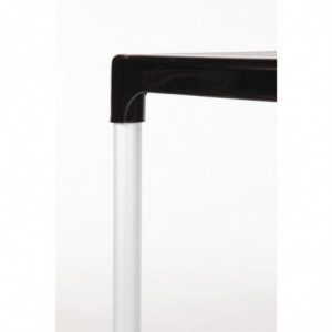 Kvadratna miza z črnimi aluminijastimi nogami 750mm - Bolero - Fourniresto