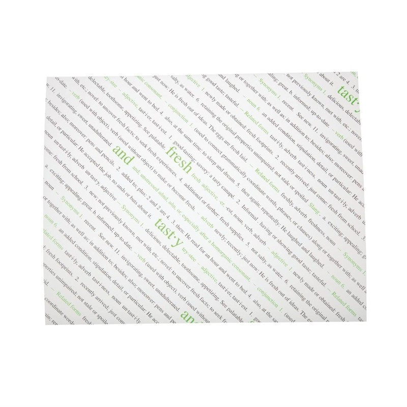 Feuilles de Papier Ingraissable Fresh et Tasty - Lot de 100 - FourniResto Feuilles de Papier Ingraissable Fresh et Tasty - Lot de 100 - FourniResto