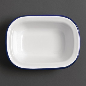 Rektangularna emajlirana jeklena plošča 180x130x40mm - Komplet 6 kosov - Olympia - Fourniresto