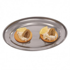 Servirni pladenj ovalen inox - 450mm - Olympia - Fourniresto
