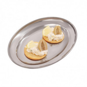 Servirni pladenj ovalen inox - 450mm - Olympia - Fourniresto