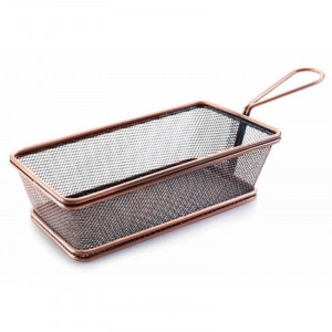 Pravokotna košara iz nerjavečega jekla z bronastim ročajem - 21 x 11 cm - Lacor