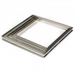 Flan v kvadratni obliki iz nerjavečega jekla - 200 x 200 mm - TELLIER