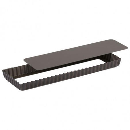 Moule à Tarte Rectangulaire Cannelé à Fond Mobile - 350 x 110 mm - TELLIER Moule à Tarte Rectangulaire Cannelé à Fond Mobile - 350 x 110 mm - TELLIER
