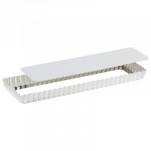 Rebrasta pravokotna tortna modelček s premičnim dnom iz železa - 350 x 110 mm - TELLIER