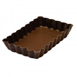Rebrasta pravokotna modelček za pite - 120 x 75 mm - TELLIER