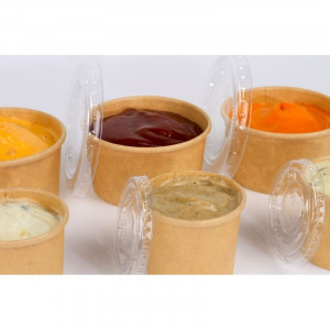 Pokrov iz PET materiala za kartonsko posodo za omako 30 ml - paket 50