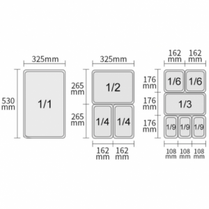 Bak gastronorm polipropilen GN 1/1 z merilno lestvico - 28 L - V 200 mm