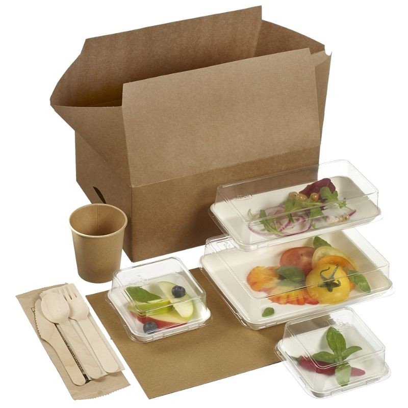 Kit Postal Lunch avec Vaisselle Kanopée Blanche - Lot de 20 Kit Postal Lunch avec Vaisselle Kanopée Blanche - Lot de 20