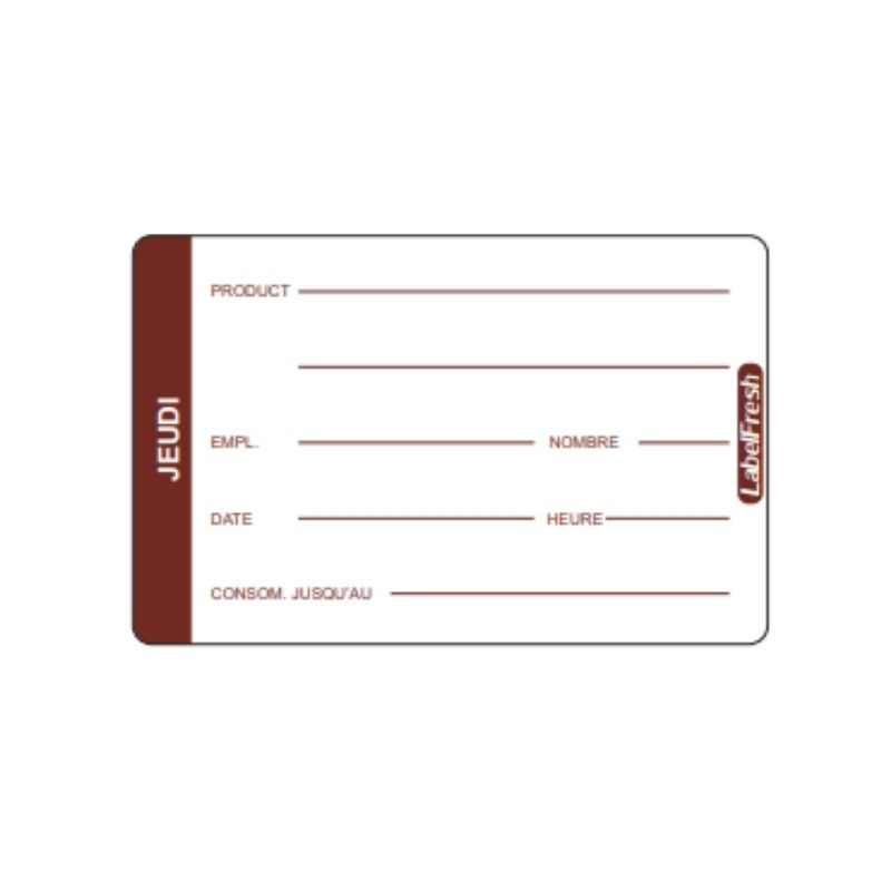 Etiketa sledljivosti LabelFresh Pro - Četrtek - 70 x 45 mm - Paket 500 - LabelFresh Etiketa sledljivosti LabelFresh Pro - Četrtek - 70 x 45 mm - Paket 500 - LabelFresh