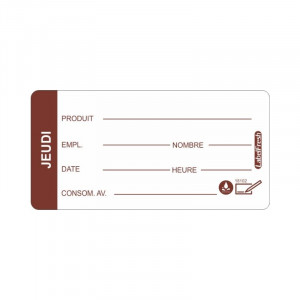 Sledilna nalepka LabelFresh Soluble Pro - Četrtek - 60 x 30 mm - Paket 250 - LabelFresh