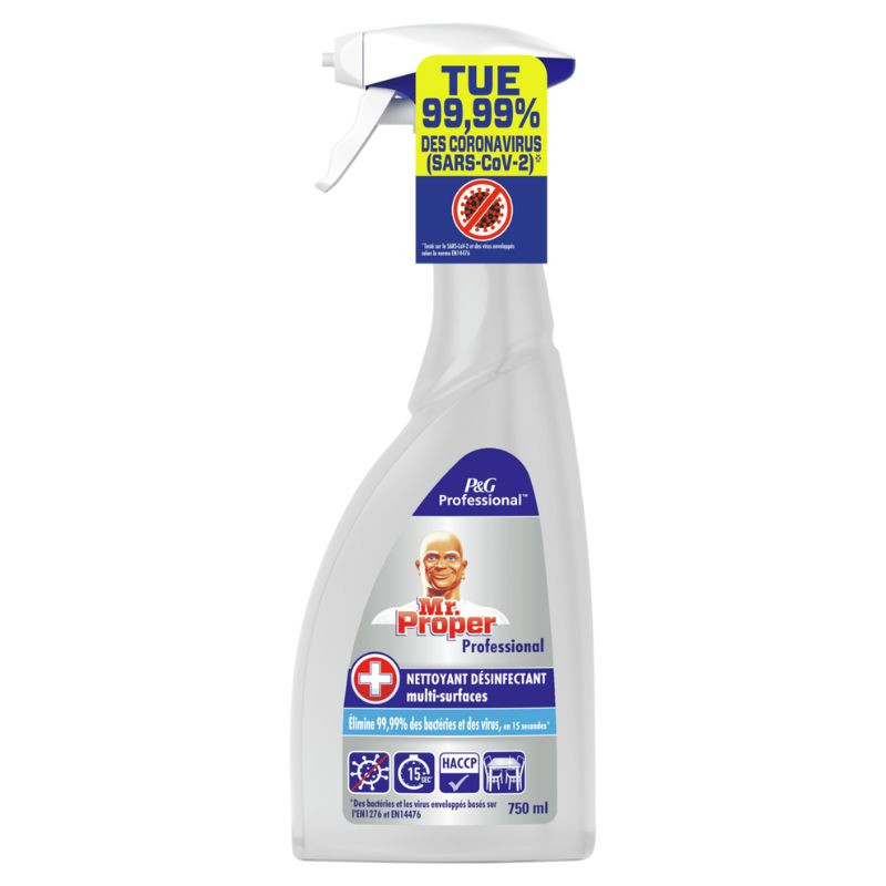 Razpršilo za čiščenje in razkuževanje več površin 4 v 1 - 750 ml - Mr. Proper Razpršilo za čiščenje in razkuževanje več površin 4 v 1 - 750 ml - Mr. Proper