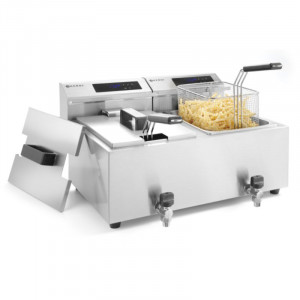 Friteza Profi Line z digitalnim odtokom - 2 x 8 l - Znamka HENDI - Fourniresto