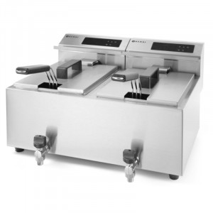 Friteza Profi Line z digitalnim odtokom - 2 x 8 l - Znamka HENDI - Fourniresto