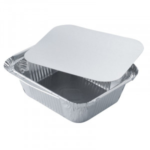 Aluminijasta posodica s pokrovom "Combi Pack" - 670 ml - paket 100 kosov