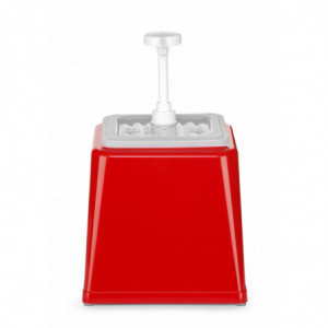 Distributer omake s črpalko - Rdeč - 2,5 L - Hendi