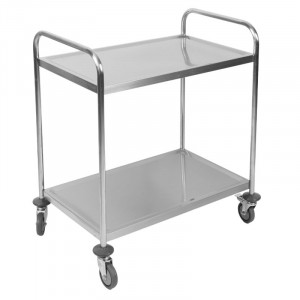 Voziček Inox 2 Police Dynasteel - Profesionalna restavracija. Trden, okreten in robusten.