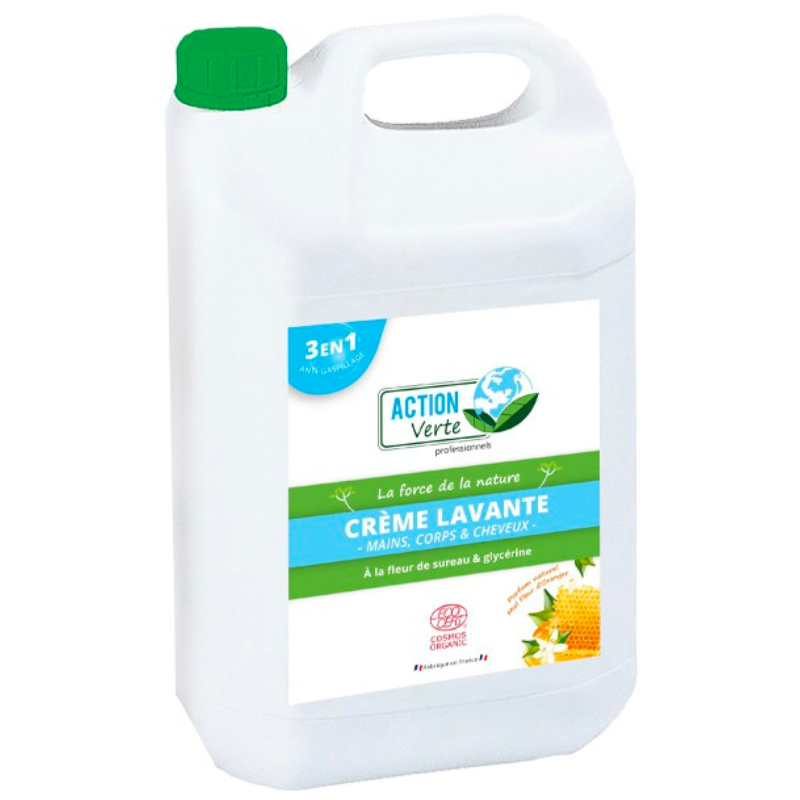 Cleansing Gel for Hands, Body, and Hair - Orange Blossom and Honey Scent - 5 L - Green Action Cleansing Gel for Hands, Body, and Hair - Orange Blossom and Honey Scent - 5 L - Green Action