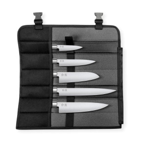 Set 5 nožev Wasabi Black z kovčkom - zmogljivost in eleganca za kuharske profesionalce