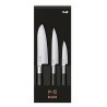 Nabor 3 nožev Wasabi Black - Univerzalni in Santoku noži KAI: kakovost, zmogljivost in natančnost v kuhinji.