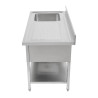 Potopite 1 korito z naslonom in polico - L 1400 x P 700 mm | Dynasteel