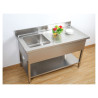 Potopite 1 korito z naslonom in polico - L 1400 x P 700 mm | Dynasteel